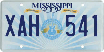 MS license plate XAH541