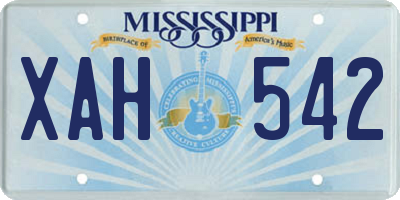 MS license plate XAH542