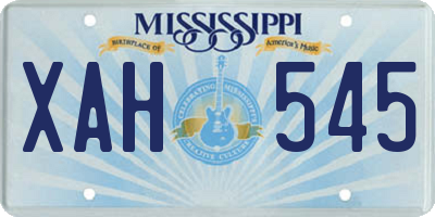 MS license plate XAH545