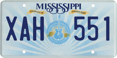 MS license plate XAH551