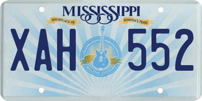 MS license plate XAH552