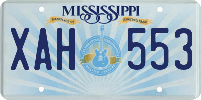 MS license plate XAH553