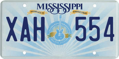 MS license plate XAH554