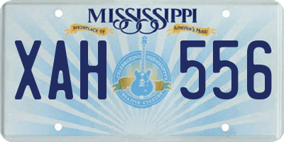 MS license plate XAH556