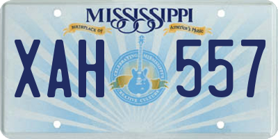 MS license plate XAH557