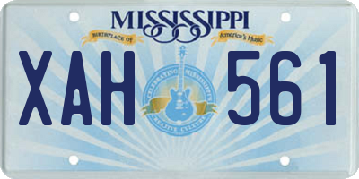MS license plate XAH561