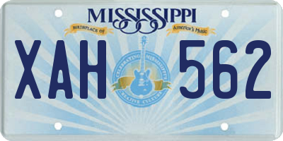 MS license plate XAH562