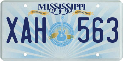 MS license plate XAH563