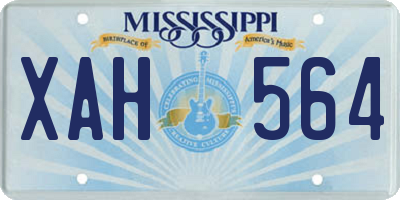 MS license plate XAH564