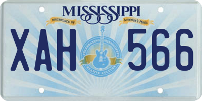 MS license plate XAH566