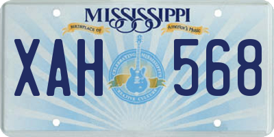MS license plate XAH568