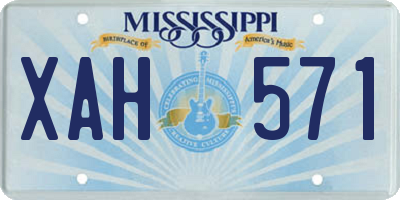 MS license plate XAH571