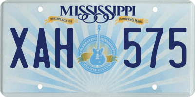 MS license plate XAH575