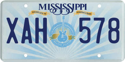 MS license plate XAH578