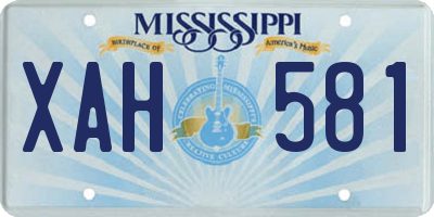 MS license plate XAH581