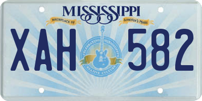 MS license plate XAH582