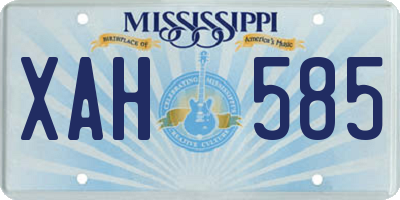 MS license plate XAH585