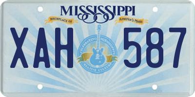 MS license plate XAH587