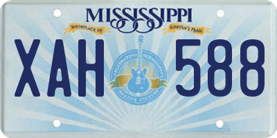 MS license plate XAH588