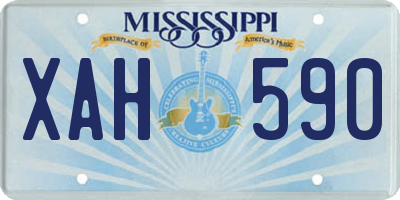MS license plate XAH590