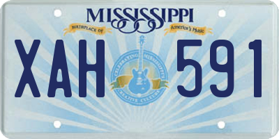 MS license plate XAH591