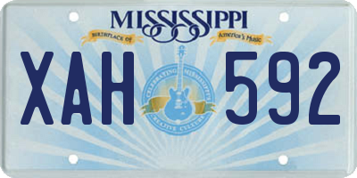 MS license plate XAH592