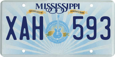 MS license plate XAH593