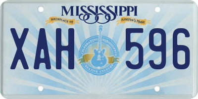 MS license plate XAH596