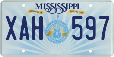 MS license plate XAH597