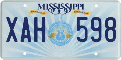 MS license plate XAH598