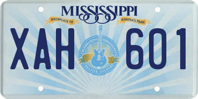 MS license plate XAH601
