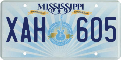 MS license plate XAH605