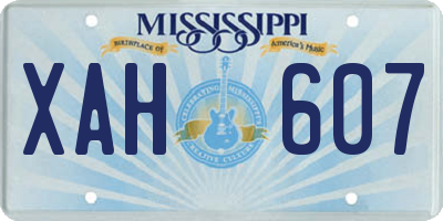 MS license plate XAH607