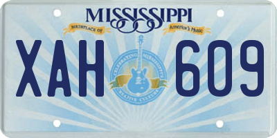 MS license plate XAH609