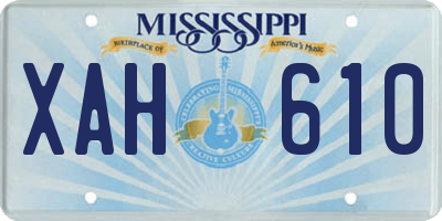 MS license plate XAH610