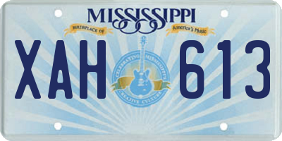 MS license plate XAH613