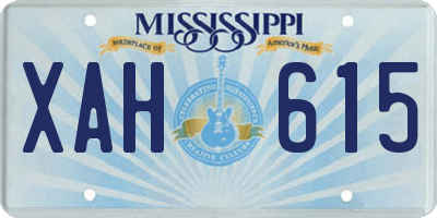 MS license plate XAH615
