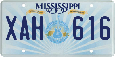 MS license plate XAH616