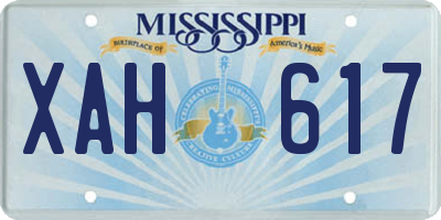 MS license plate XAH617