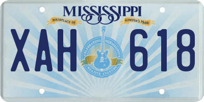 MS license plate XAH618