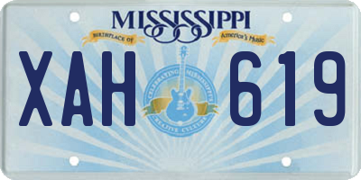 MS license plate XAH619
