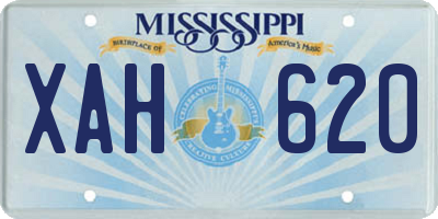 MS license plate XAH620