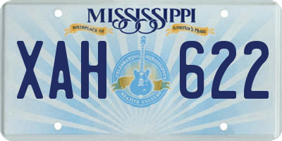 MS license plate XAH622