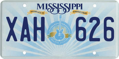 MS license plate XAH626