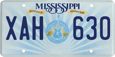 MS license plate XAH630