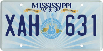 MS license plate XAH631