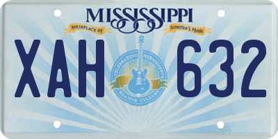 MS license plate XAH632