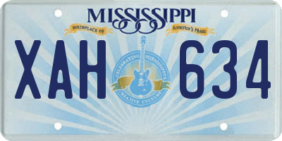 MS license plate XAH634