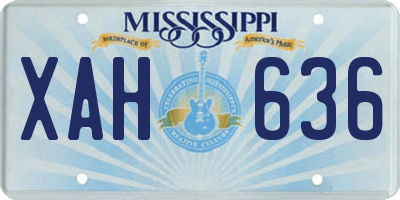 MS license plate XAH636