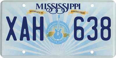 MS license plate XAH638